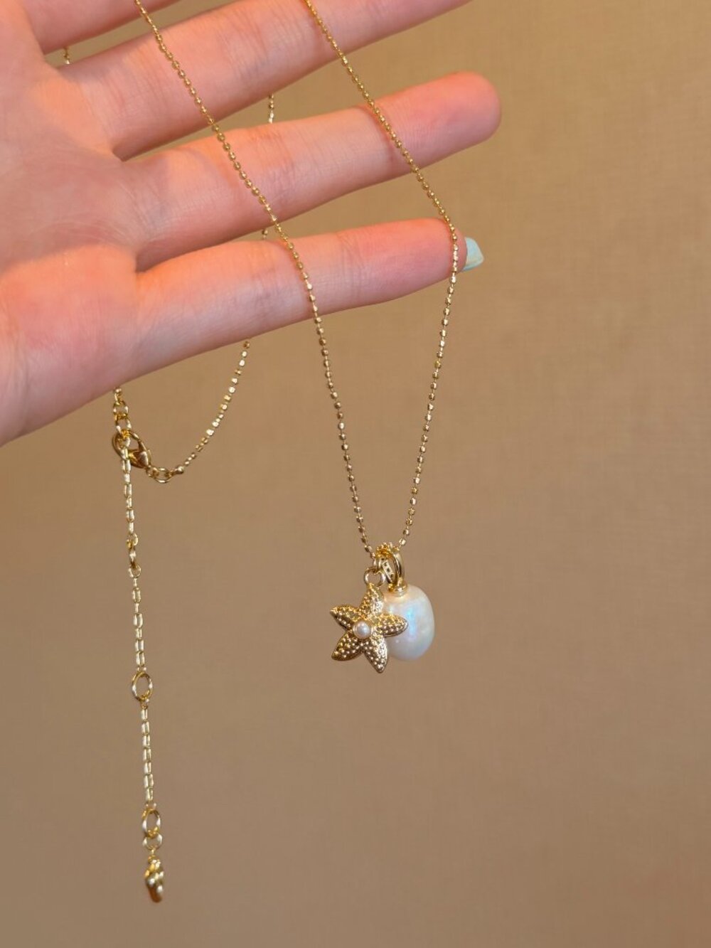 Alicia Bonnie Sea Star & Pearl pendant necklace